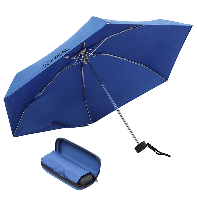 Manual Open and Manual Close 5 Folding Travel Umbrella with EVA case TYS-F019