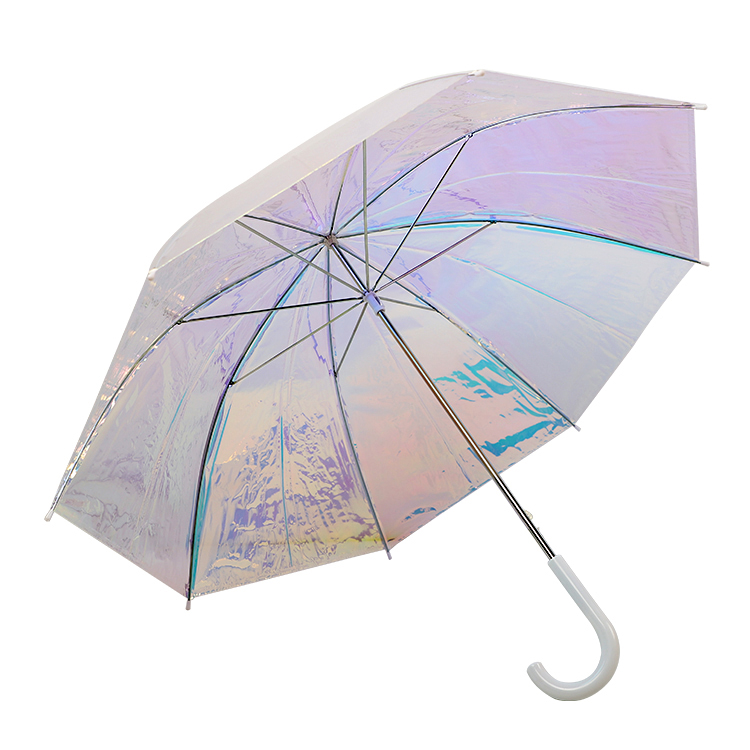 Manual Open And Manual Close Straight Iridescent POE Umbrella TYS-S027
